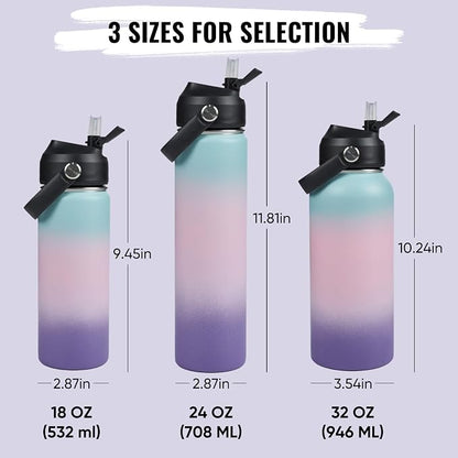 Fijinhom 18oz Insulated Stainless Steel Water Bottle, Wide Mouth Double Wall - Image 2