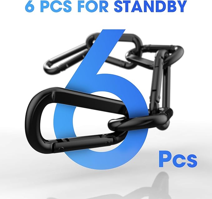 Heavy Duty Carabiner Clip, Steel Carabiners 1100lbs 3" D Shaped Spring Hook - Image 3