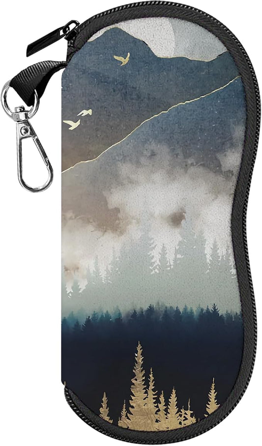 Glasses Case Sunglasses Eyeglass Soft Case Zipper Light Neoprene Pouch by Cabreche