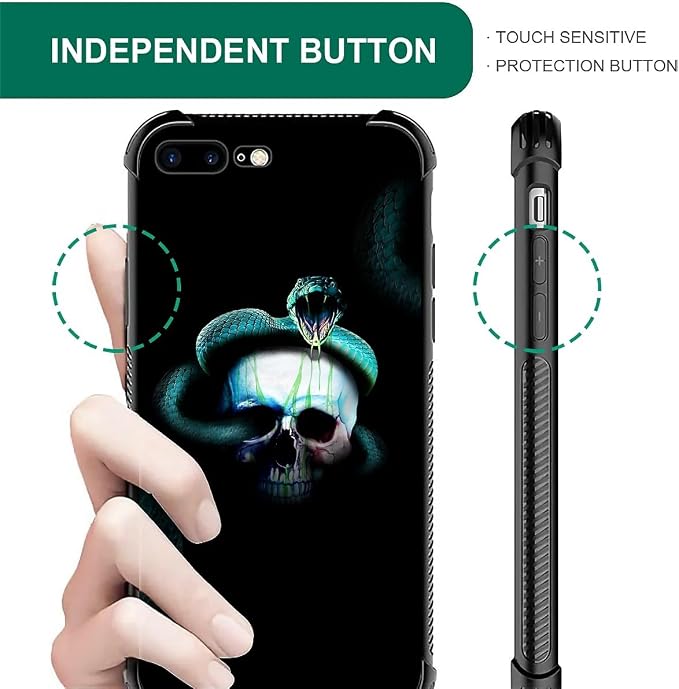 for iPhone 7/8 Case, Skeleton Winding Snake Pattern Graphic Design Girl Boy - Image 6