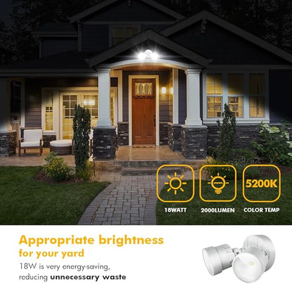 LUTEC 2 Packs P6221B 2000 Lumen 18 Watt 28 LED Dual-Head Flood Light Outdoor - Image 3