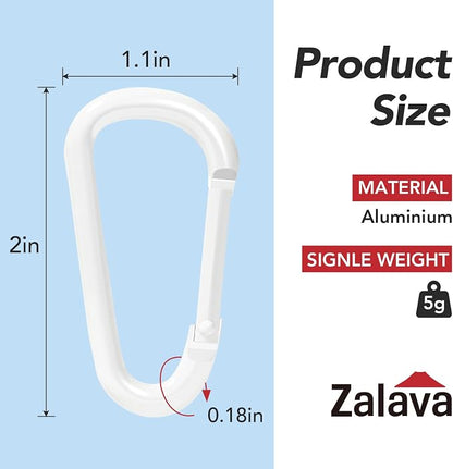 24pc Aluminum Carabiner Clip D Ring, Keychain Spring Hook, Small Carabiners Set - Image 2