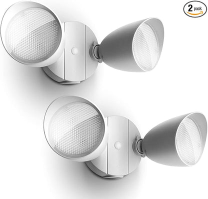 UME 2-Packs 2500 Lumen 32 Watt 28 LED Dual-Head Floodlight Outdoor, Full Metal by UME