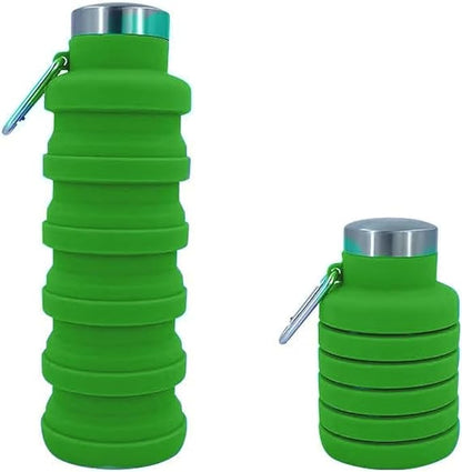 Collapsible Water Bottles 17oz, Odorless BPA-Free Silicone, Leak-Proof Foldable by VadoWorld
