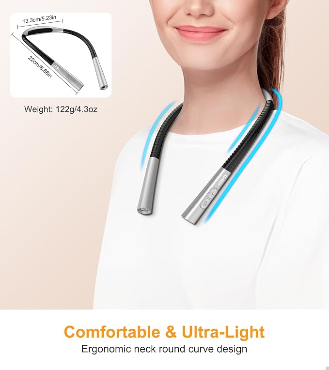 Gritin Book Light, Eye Caring 4-Color & 5-Brightness Neck Light Reading Light- - Image 5