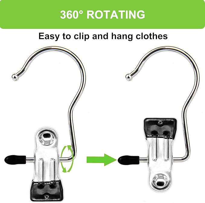 Boot Hangers Clips, 16 Pack Laundry Hooks Hanging Clips Clothes Pins Closet - Image 4