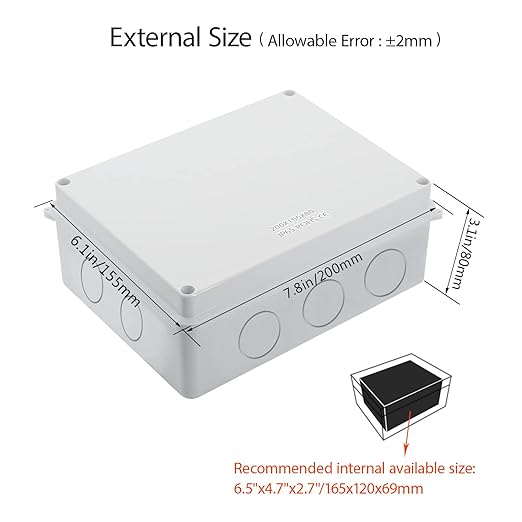 LeMotech Junction Box, Electrical Box IP65 Water Resistant Dustproof ABS - Image 2