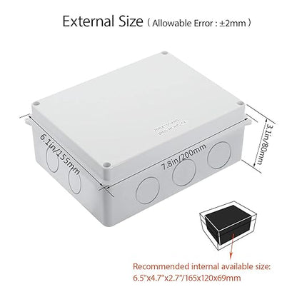 LeMotech Junction Box, Electrical Box IP65 Water Resistant Dustproof ABS - Image 2