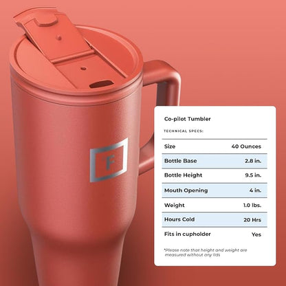 IRON °FLASK Co-Pilot Insulated Mug w/Straw & Flip Cap Lids - Image 9