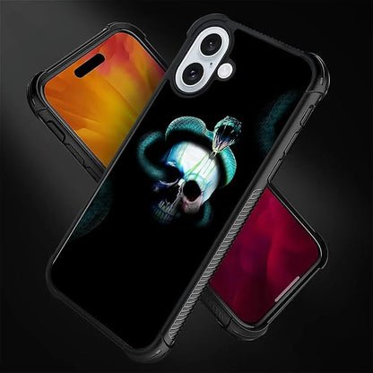 for iPhone 16 Plus Case, Skeleton Winding Snake Pattern Graphic Design Girl Boy - Image 2