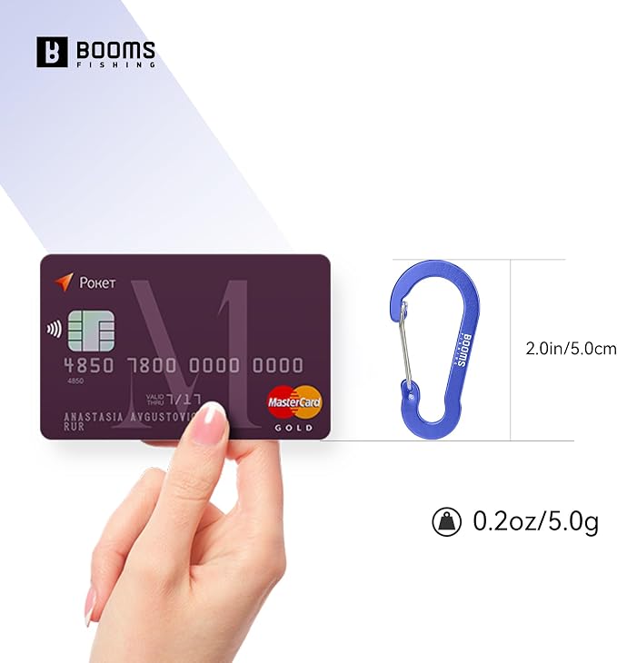 Booms Fishing CC1 Multi-Use Carabiner Clip, 6 Pack Small Caribeener Clips - Image 6