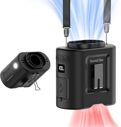 Socool 14500mAh Portable Waist Fan Clip on Belt 360 Rotation Wearable by Socoolfancoolinhand