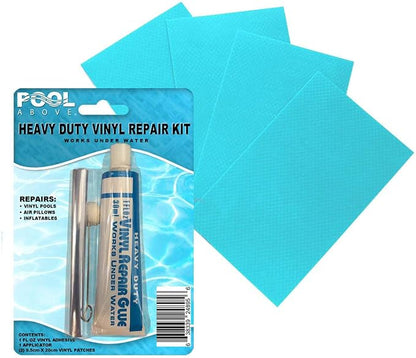 Heavy Duty Vinyl Repair Patch Kit | Vinyl Cement Adhesive Glue and Colored by PoolAbove