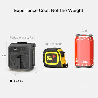 SEAINGO Portable Waist Fan Rechargeable – 10000mAh, 42 ft/s Max, 5 Speeds - Image 6