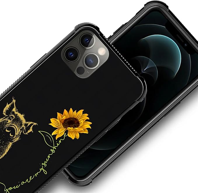 for iPhone 11 Pro Case, Pig Sunflower Yellow Sunshine Pattern Made of Soft - Image 5
