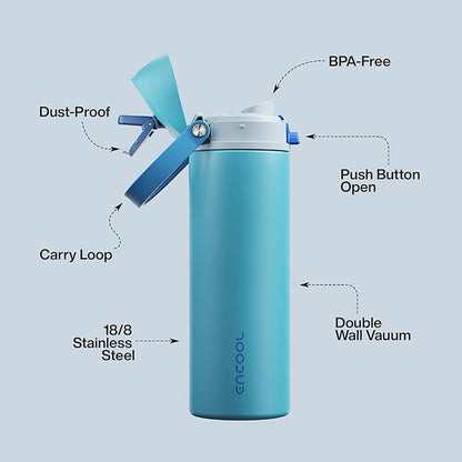Insulated Water Bottle with Straw - Image 4