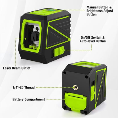 Laser Level with Tripod, 100 feet Green Cross Line Self Rotary Leveling Laser - Image 6