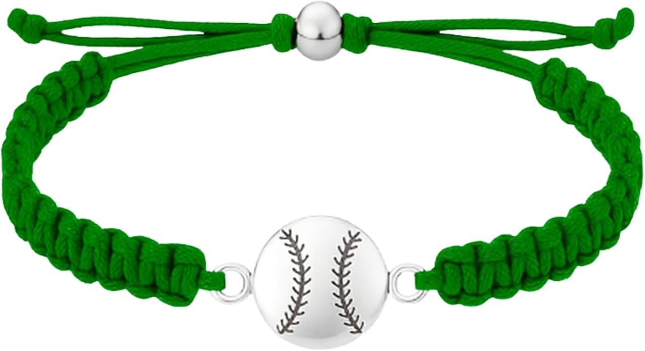 Sportybella - Baseball Bracelet, Baseball Jewelry, Adjustable Braided Baseball by Sportybella