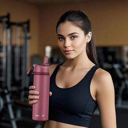KXIAOCHEN Insulated Water Bottle, Stainless Steel Water Bottle, 2 Lids - Image 7