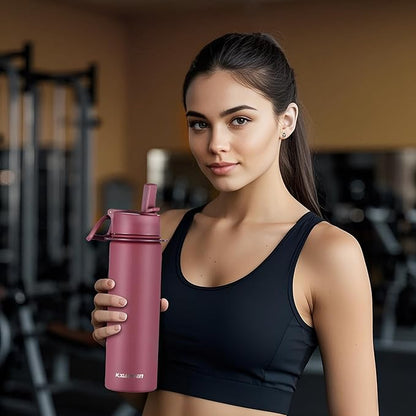 KXIAOCHEN Insulated Water Bottle, Stainless Steel Water Bottle, 2 Lids - Image 7