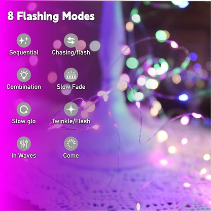 HXWEIYE Rechargeable Fairy Lights Battery Operated, DIY Timer & 8 Modes - Image 8