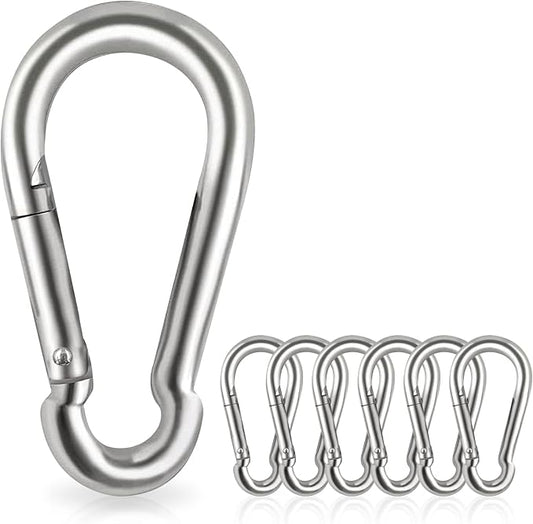 Locking Carabiner Clips, Stainless Steel Spring Snap Hook Locking Carabiner by Acquwistach