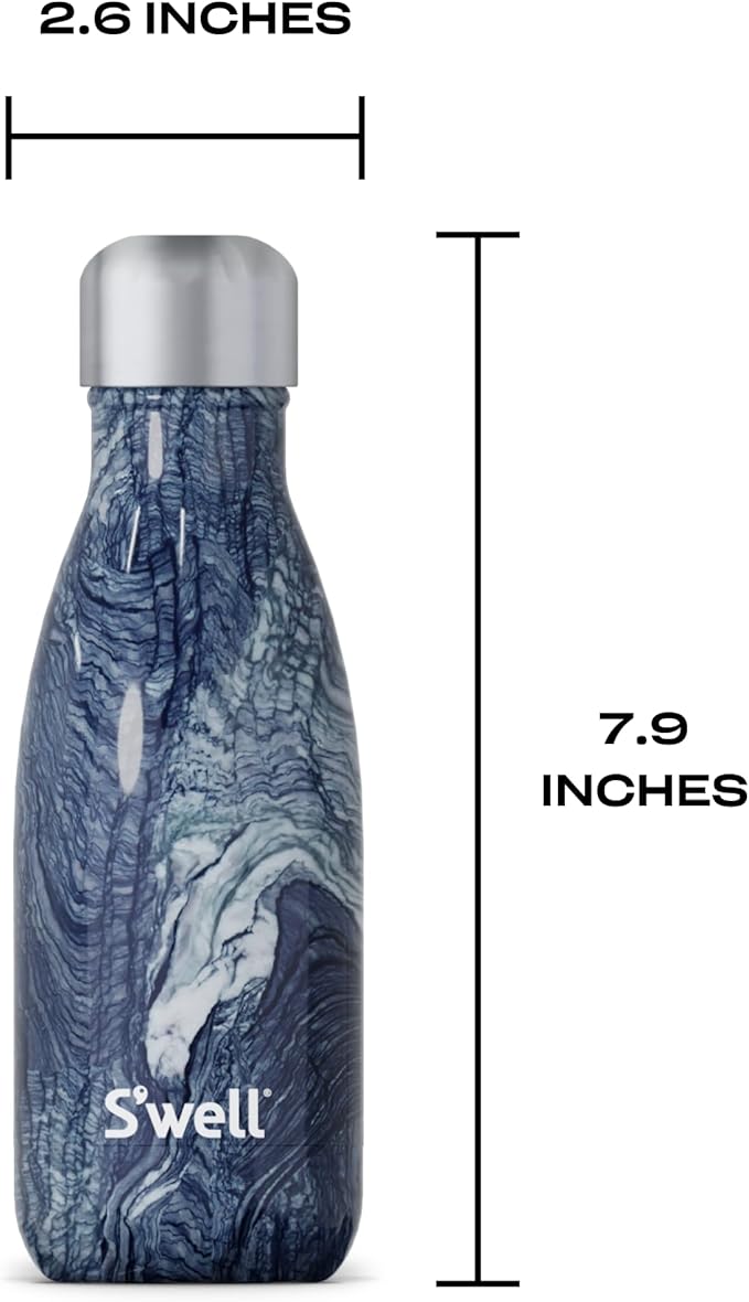 S'well Stainless Steel Water Bottle, Azurite Marble, Triple Layered Vacuum - Image 4