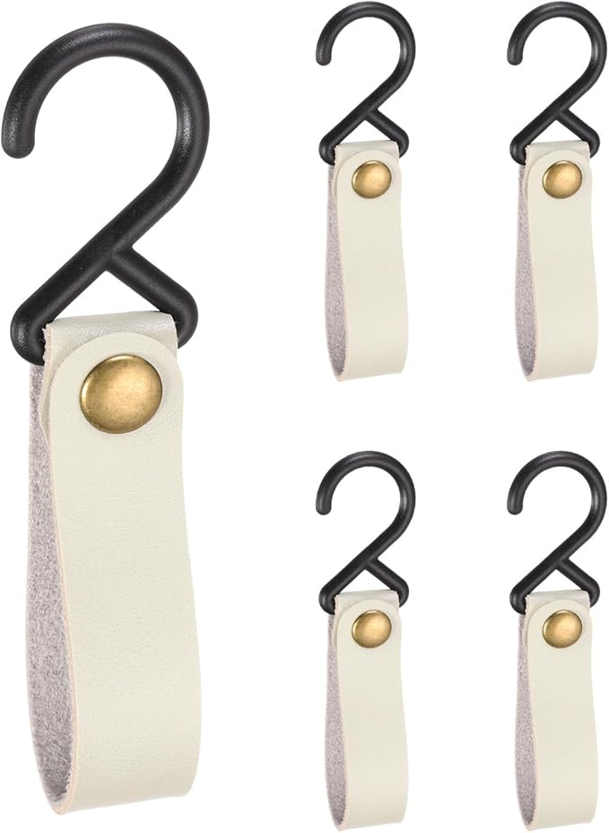 uxcell 5pcs PU Leather Hooks, S-Shape Hooks by uxcell