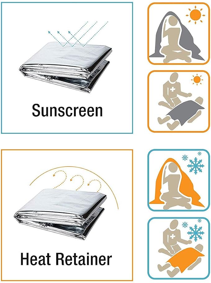 Emergency Mylar Thermal Blankets, Space Blanket Survival kit Camping Blanket - Image 5