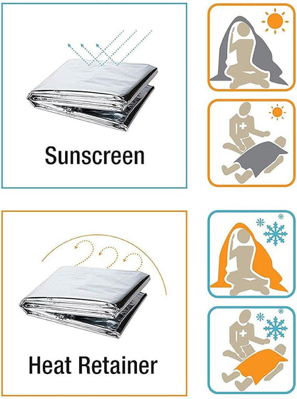 Emergency Mylar Thermal Blankets, Space Blanket Survival kit Camping Blanket - Image 5