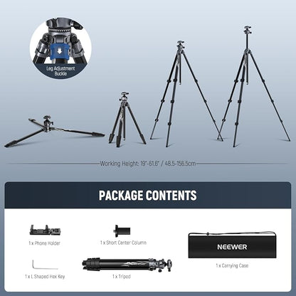 NEEWER LITETRIP LT07 61" Aluminum Travel Tripod - Image 8