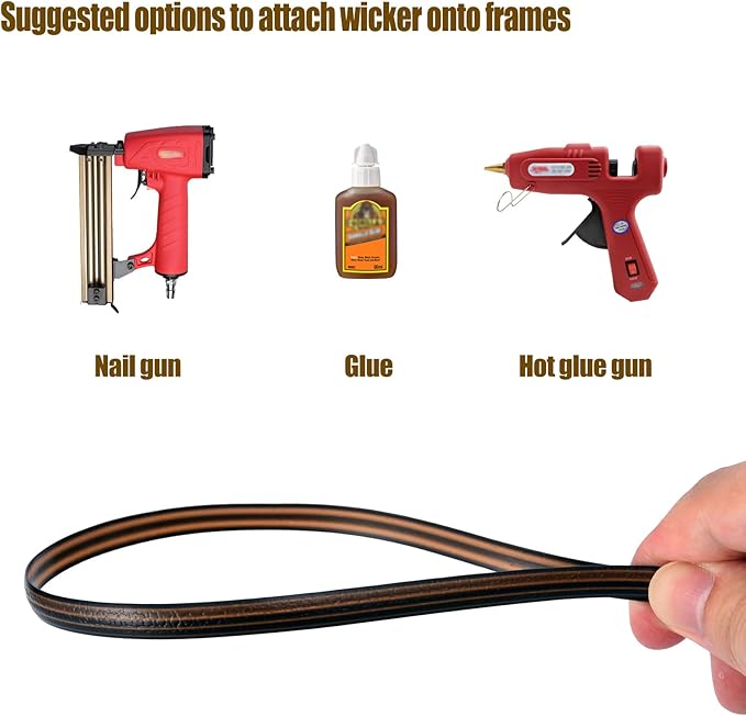 240 Ft Wicker Repair Kit, Plastic Wicker Repair Supplies, Gradient Dark Brown - Image 6