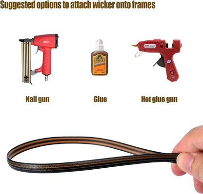 120 Ft Wicker Repair Kit, Plastic Wicker Repair Supplies, Gradient Dark Brown - Image 7