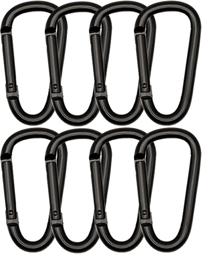 Black Carabiner Clip, Includes Mini 2 Inch Carbineers, Small 2.3" D Ring Clip by Unknown