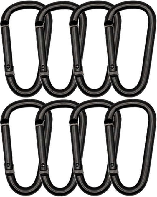 Black Carabiner Clip, Includes Mini 2 Inch Carbineers, Small 2.3" D Ring Clip by Unknown
