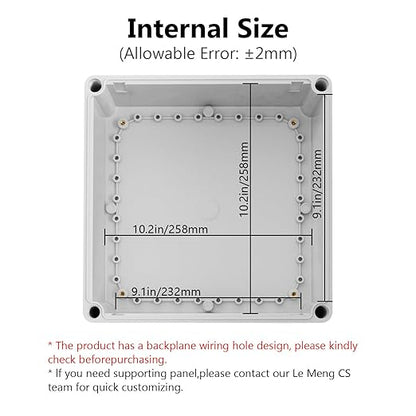 LeMotech Waterproof Dustproof IP67 Junction Box DIY Case Enclosure Gray 11 x 11 - Image 3