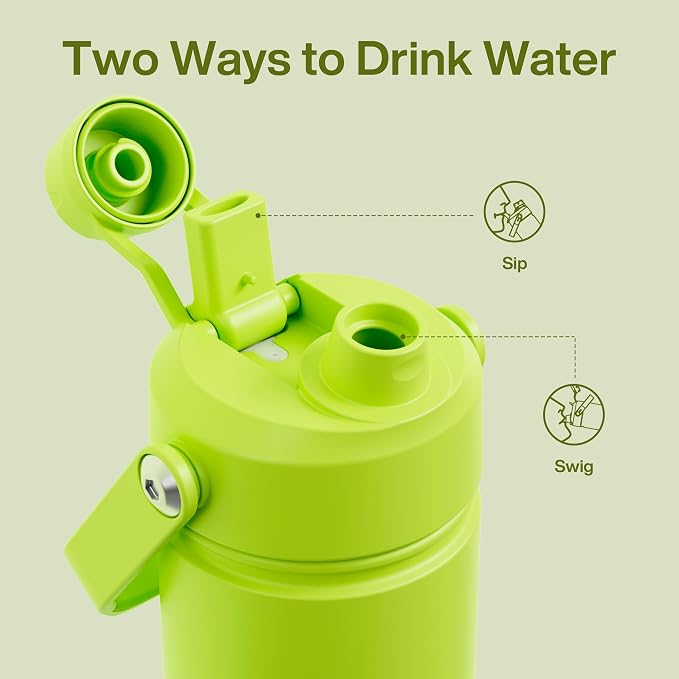 Kids Insulated Water Bottle - 12oz Stainless Steel Water Bottle with Dual Spouts - Image 3