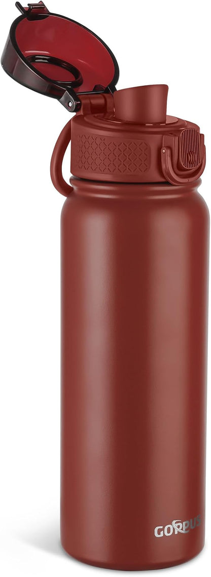 GOPPUS 20 Oz Insulated Stainless Steel Water Bottle BPA-Free Sports Water Bottle by GOPPUS