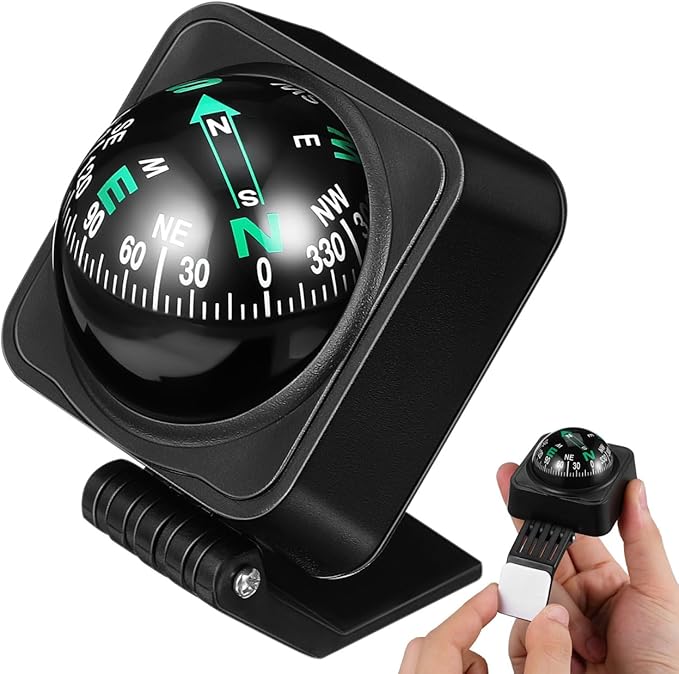 SOLUSTRE Car Dashboard Compass Ball Portable Auto Compass by SOLUSTRE