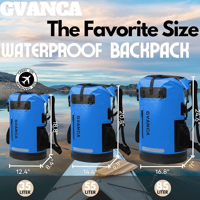 Waterproof Roll Top Kayak Backpack, Floating Outdoor Dry Sack Boating Sailing - Image 4