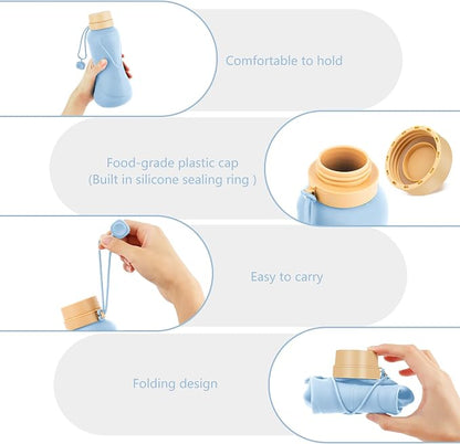 Collapsible Water Bottles, Leak Proof, Reuseable BPA Free Silicone Foldable - Image 3