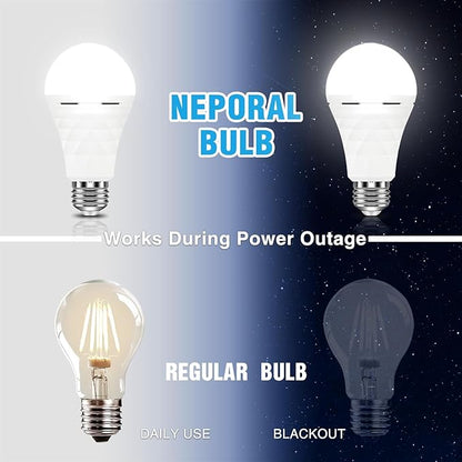Neporal A19 Rechargeable Light Bulbs Emergency Light Bulb - Image 3