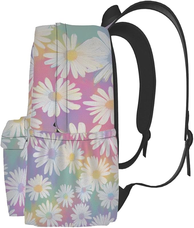 cfpolar 17 Inch Backpack Cute Daisy Flower Laptop Bag Shoulder Bag School - Image 6