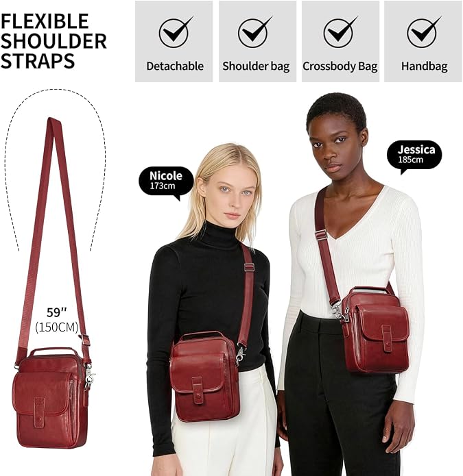 Augus Leather Small Messenger Bag - Image 4