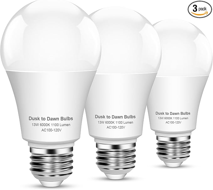 OHLUX Dusk to Dawn Outdoor Light Bulb, 13W 60W Equivalent Energy Saving A19 E26 by OHLUX-YourIndoorOutdoorSpaceLightingPartner