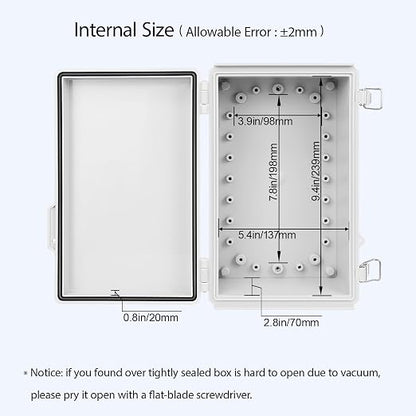 LeMotech Electrical Box, IP67 Waterproof Hinged Cover Stainless Steel Latch - Image 5