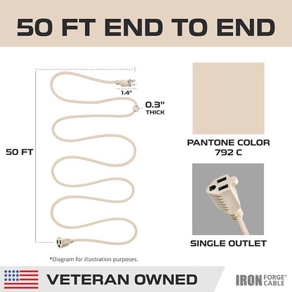 Iron Forge Cable Weatherproof 50 Ft Outdoor Extension Cord - Image 7