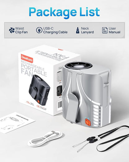 Portable Personal Waist Fan& Neck Fan, 14000RPM Brushless Motor, 40H Runtime - Image 9