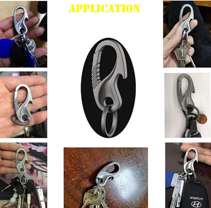TISUR Titanium Carabiner Keychain Clip, Anti-Lost Key Ring Holder, Self-Locking - Image 7