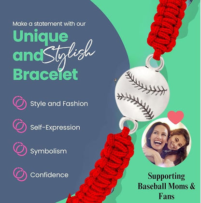 Sportybella - Baseball Bracelet, Baseball Jewelry, Adjustable Braided Baseball - Image 5